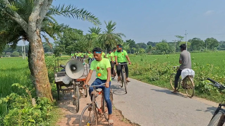 ঝিনাইদহে আত্মহত্যা প্রতিরোধে সচেতনতামূলক সাইকেল র‌...