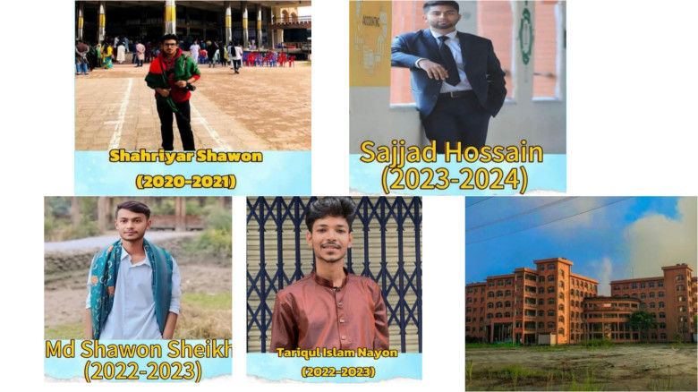 বহিষ্কৃত চার শিক্ষার্থীর ছবি।